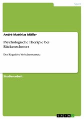 Psychologische Therapie bei Rückenschmerz - Der Kognitive Verhaltensansatz