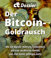 c't Dossier: Der Bitcoin-Goldrausch - Wie die digitale Währung funktioniert, wie man an Bitcoins kommt, was man damit anfangen kann.